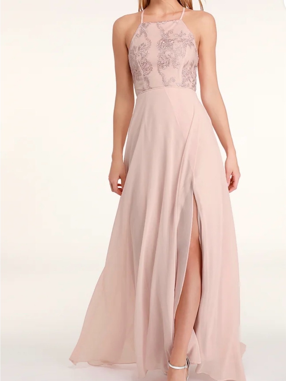 Love Always Remains Blush Pink Lace Maxi Dress